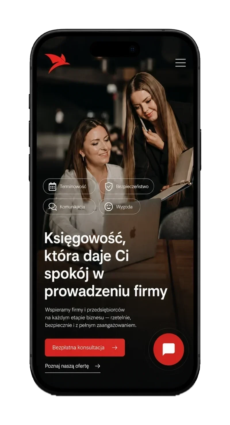 Strona firmowa na telefonie