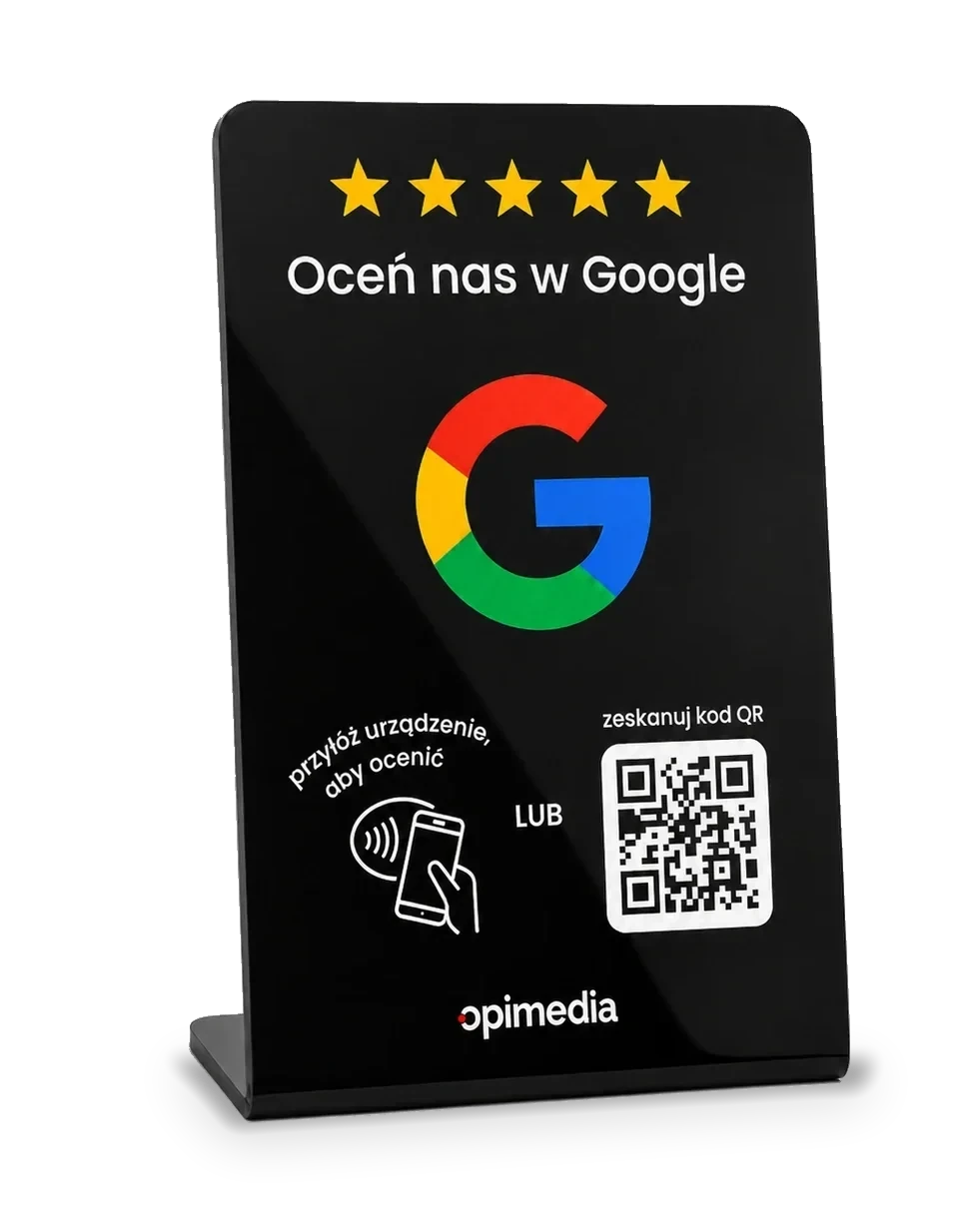 Stojak NFC do zbierania opinii w Google